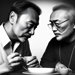 Me having coffee with Ken Watanabe