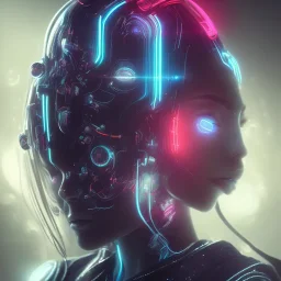cyberpunk, head, women, portrai, tron