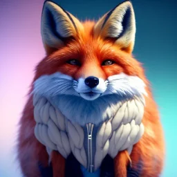 Fox, character design,ultra realistic, studio quality, octane render, Surrealism, Triadic colour scheme