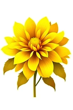 yellow ochre flower VECTOR illustration defined and detailed with white background