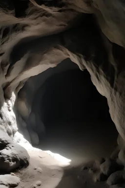 smooth rock circular cave with one opening at the front from above
