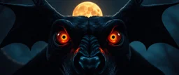 eyes of dracula bat hound with the moon as the pupils