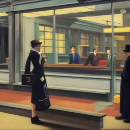 platform 9 3/4, edward hopper style