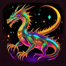 dnd ancient ethereal astral dragon made of stars, top-down perspective, VTT roll20 token