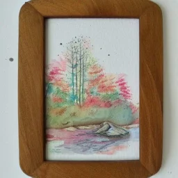 exquisite whimsical woodland watercolor, whimsical frame, cute, adorable, linen and wood backdrop