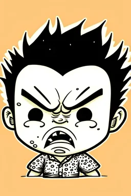 angry in the style of yoshimoto nara, kawaii art,