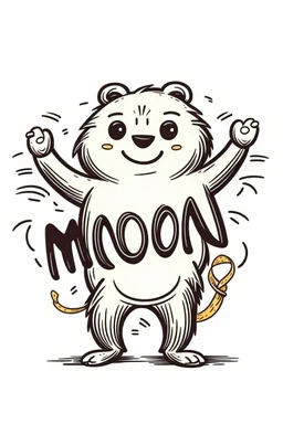 Style: Flat illustration with bold outlines Mood: Playful and joyful Lighting: Even and bright Text: "Monday" written playfully with each day represented by a whimsical character (e.g., Monday as a sleepy sloth, Tuesday as a energetic rabbit, etc.) T-shirt design graphic, vector, contour, white background