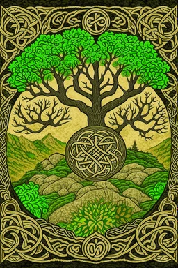 European pagan rune art with nature