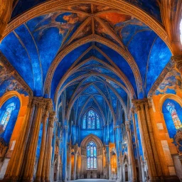 the mural inside this roman cathedral shows: The world is blue as an orange