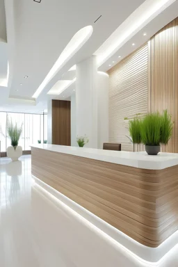 white wood lobby reception