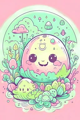 pastel image for a t shirt design with cute messege