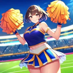 Clear focus,High resolution,High quality, Cheerleader, Smiling