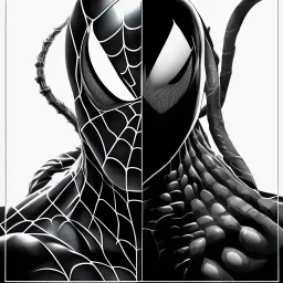 Spiderman and Venom in dark