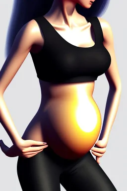 Pregnant girl, leggings and crop top