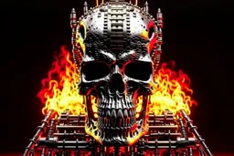 4K. REALISTIC FULL DETAILS. LOGO EMISSION DE RADIO HARDROCK FIRESTARTER TERMINATOR.