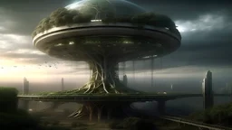 the last tree, city of the future year 3222, big portal to space