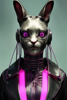 Medium Close Up Portrait, Front image. cyberpunk, rabbit mask, Chinese woman, pink long hair. latex, glossy suit. Pink, black, white, color. Mad max style. Color background, photo studio. Avatar image, highly detailed, concept art, smooth, unreal engine 5, god rays, ray tracing, RTX, lumen lighting, ultra detail, volumetric lighting, 3d, finely drawn, high definition, high resolution.