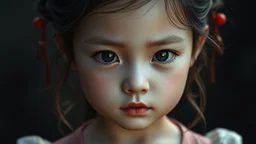 little girl, chinese, head and chest, perfect eyes, exquisite composition, beautiful detailed intricate insanely detailed octane render trending on artstation, 8k artistic photography, photorealistic concept art, soft natural volumetric cinematic perfect light, chiaroscuro, award-winning photograph, masterpiece, raphael, caravaggio, greg rutkowski, beeple, beksinsk