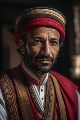 A great and strong Moroccan man in traditional clothing