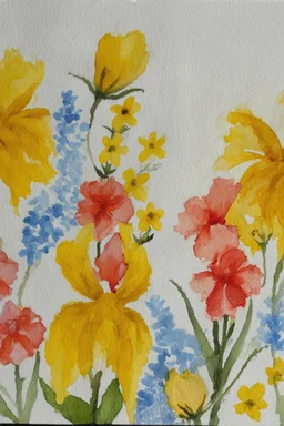 ‘Art is the unceasing effort to compete with the beauty of flowers and never succeeding" is a vividly bold, mesmerizing watercolor masterpiece that redefines floral art, showcasing a harmonious blend of vibrant colors.