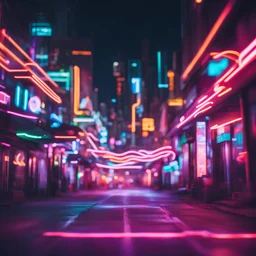 neon lights blurry