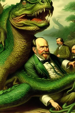 President James A. Garfield pictured as hydra monster