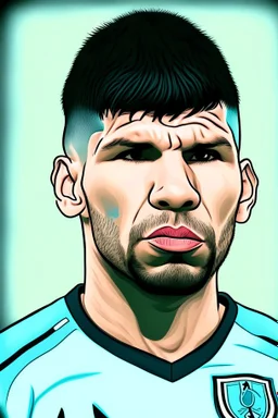 cartoonSergio Aguero Argentine football player