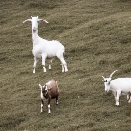 goat on a hill at midnight