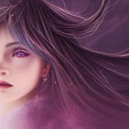 Autoportrait with galaxy hairs beautiful girl ultra-realistic, highly detailed, masterpiece, delicate detailed, sharp focus, insanely detailed, fantasy art, intricate detailed, elegant, fog, Special Lighting, Vibrant, color Scheme, forest, unreal engine 5, trending on artstation, anime