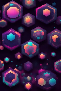 Dark psychedelic sphere hexagons
