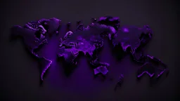 black background, purple continents