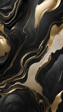 Hyper Realistic Black & Golden Abstract Marble Textures