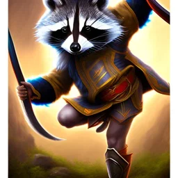 racoon fighter warrior monk jumpkick