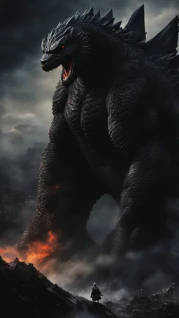 A darkness picture to giant godzilla