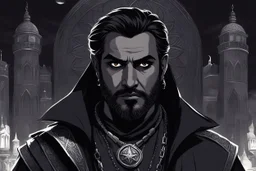 [illustration by H P Lovercraft] Director Asim Kadir, is a chilling figure within the Necronomicon Government of Dark Istanbul, a shadowy regime that thrives on fear and manipulation. With an iron grip over the city, Asim is a master of both political strategy and dark magic, wielding ancient knowledge to maintain control over the populace. His piercing gaze and cold demeanor conceal a mind constantly calculating threats to his power.
