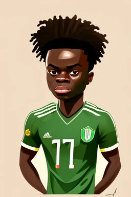 Bukayo Saka English-Nigerian footballer ,cartoon 2d