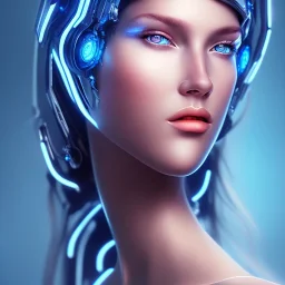 cyberblue, head, women, portrai, tron