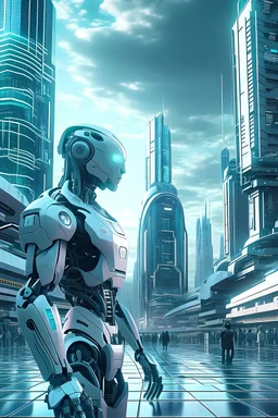 A.I. in a futuristic city