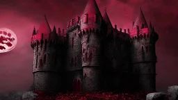 dark blood red colored, Vampire castle,