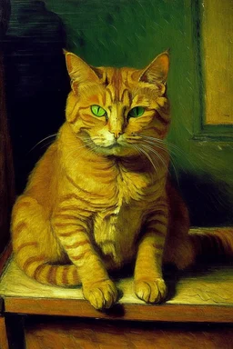 Portrait of a cat by Van Gogh