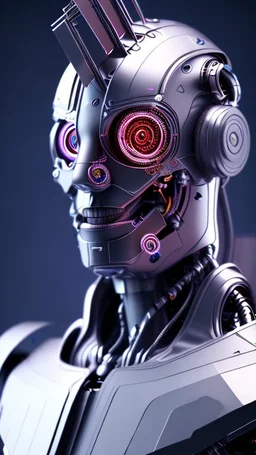 Cyborg man, nion, purple , 3D, 4K,8K