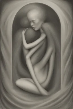 The life-filled void of an empty existence, a universe of paradoxes charcoal smooth