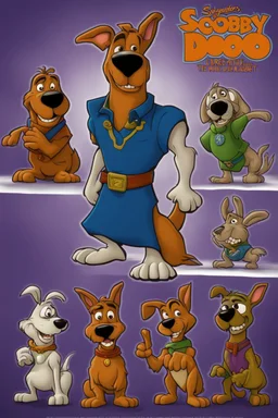 Scooby Doo: The Curse of the Were-Rabbit in the style of Laika, Inc. with a poster like Skylanders character sheet.