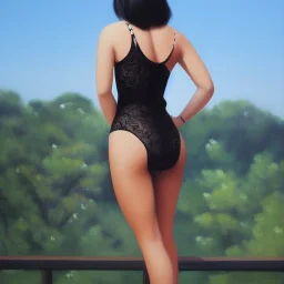 Full body portrait, painting, medium shot lady honmei