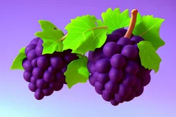 3D render, an ink grape, on a white background.