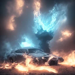 All Black Feild mouse, white smoke, dark, rage, high definition, ultra 8 k, volumetric lighting, blue fire, fog