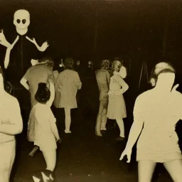 Old creepy photo of unusual rave