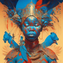 dream of portrait of warrior africa by james jean