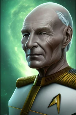 portrait Picard star trek Borg