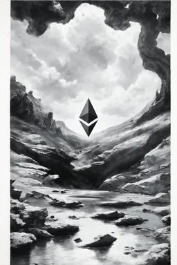 tom lee ethereum oracle of delphi seeing the future in the style of surrealism black and white